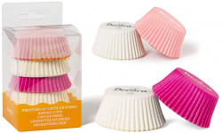 Rosa und weiße Muffin-Körbchen 75pcs 5x3,2cm