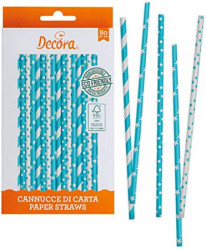 Papierstrohhalme 80 Stück blau