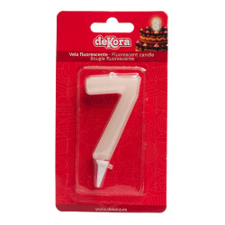 Tortenkerze Nummer 7 leuchtet im Dunkeln 6cm