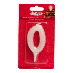 Tortenkerze Nummer 0 leuchtet im Dunkeln 6cm