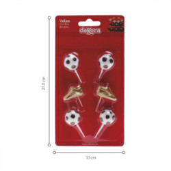 Kerzen für Kuchen Fußball und Fußball 6pcs