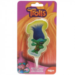 Trolls Tortenkerze 7,5cm grün