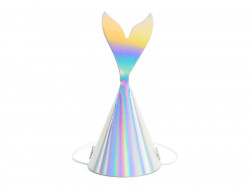 Party Holo-Kappen mit Flosse 6Stk 18cm