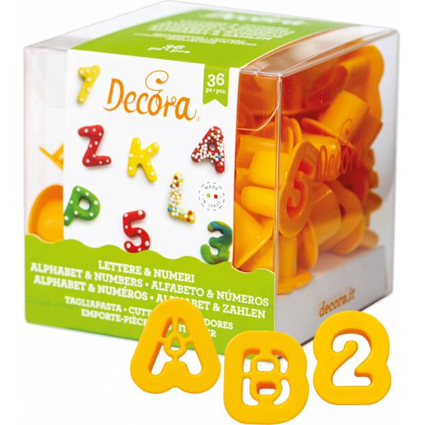 Alphabet und Zahlen 36Stück 2x1,6cm