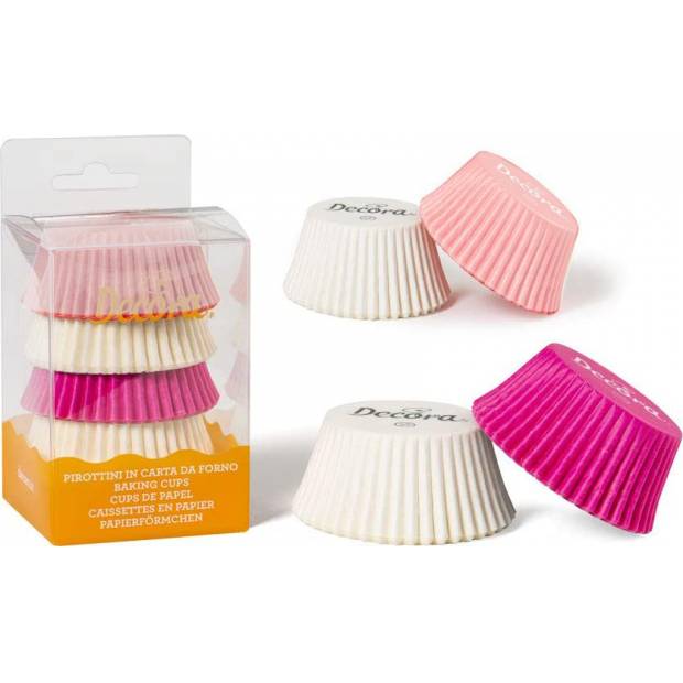 Rosa und weiße Muffin-Körbchen 75pcs 5x3,2cm