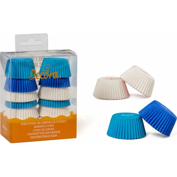Mini-Muffin-Körbchen blau und weiß 200 Stück 3,2x2,2cm