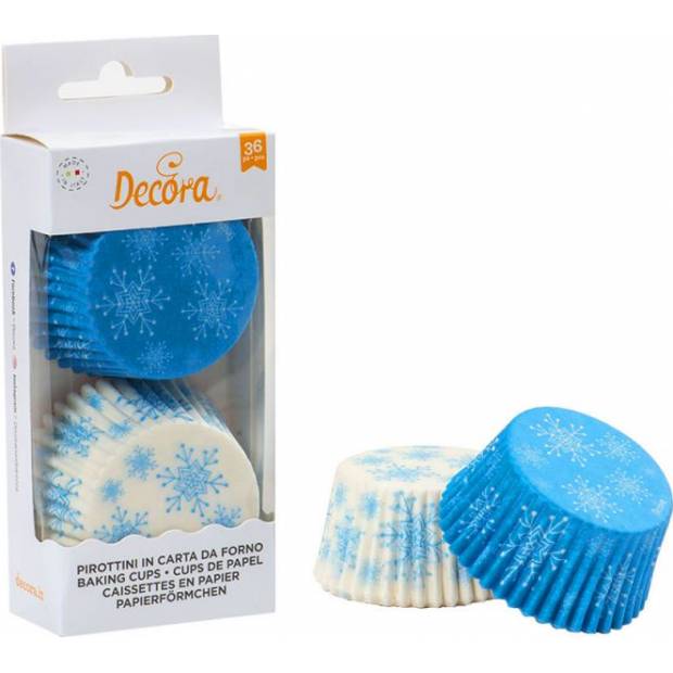 Muffinkörbchen 36Stück Schneeflocken 5x3,2cm