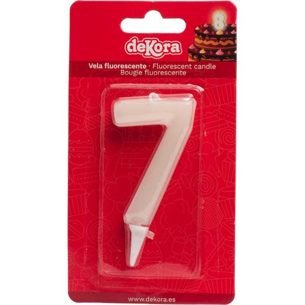 Tortenkerze Nummer 7 leuchtet im Dunkeln 6cm