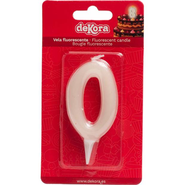 Tortenkerze Nummer 0 leuchtet im Dunkeln 6cm