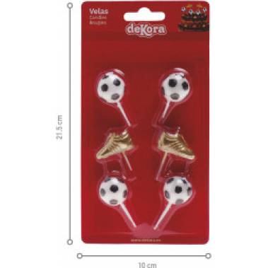 Kerzen für Kuchen Fußball und Fußball 6pcs
