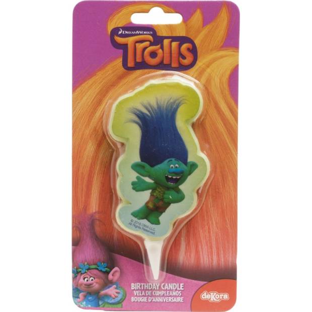 Trolls Tortenkerze 7,5cm grün