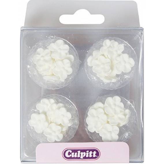 Zuckerdekoration - Weiße Mini-Blumen - 48St.