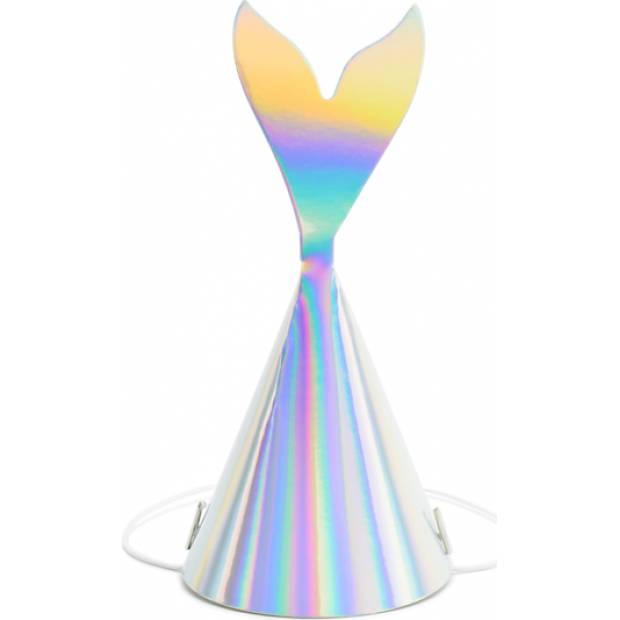Party Holo-Kappen mit Flosse 6Stk 18cm