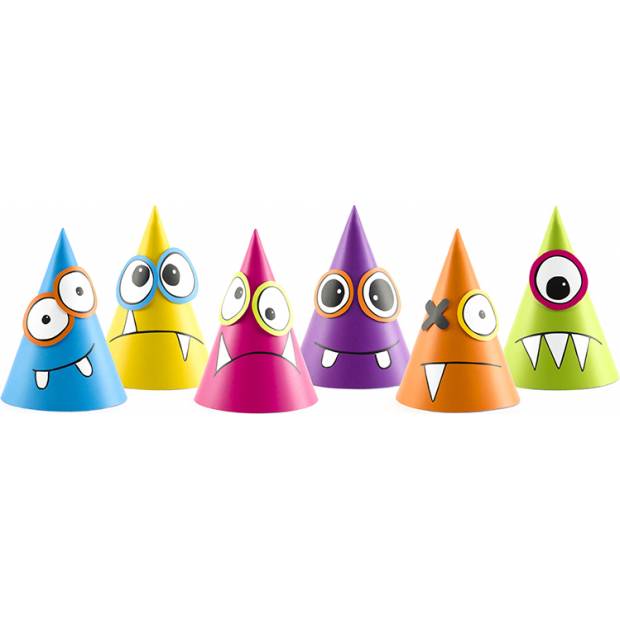 Monster Party Hüte 16cm 6Stk