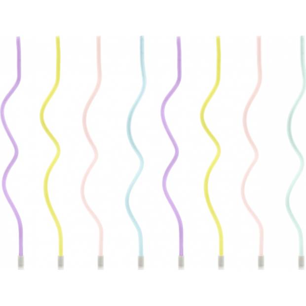 Tortenkerzen 14cm 8Stück pastell