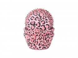Muffin-Körbchen rosa Leopard 50x33 mm