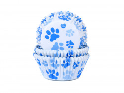 Blaue Pfötchen Muffin-Körbchen 50x33 mm