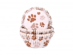 Muffin-Körbchen braun Pfoten 50x33 mm