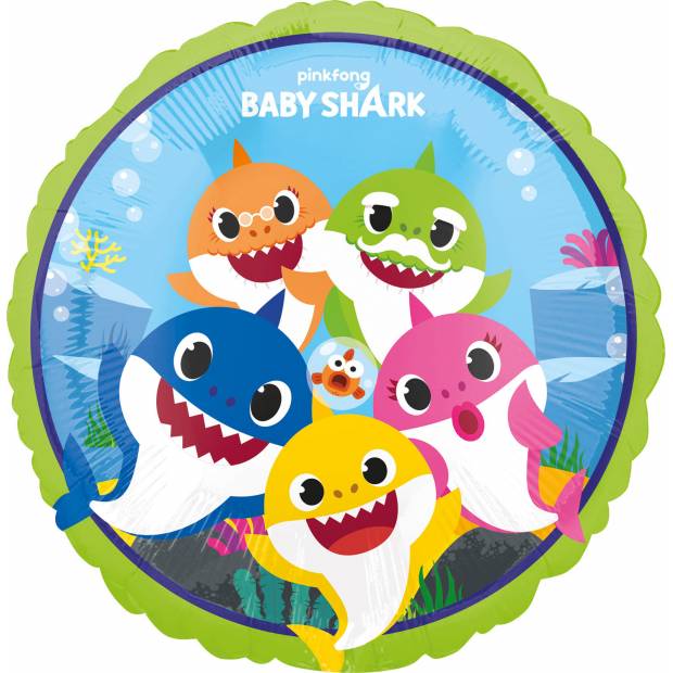 Standardballon aus Folie Baby Shark 43 cm
