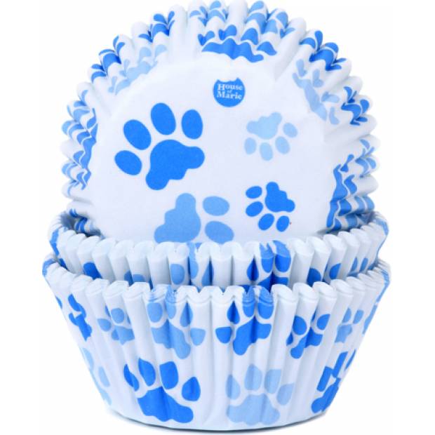 Blaue Pfötchen Muffin-Körbchen 50x33 mm