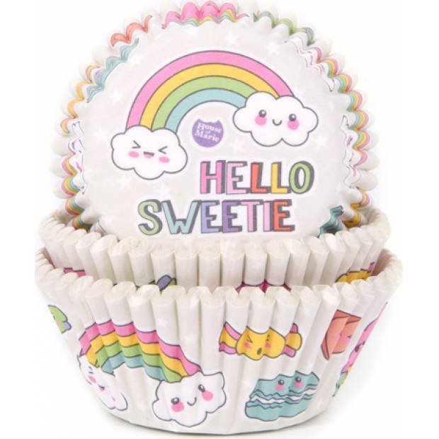 Regenbogen-Muffin-Körbchen 50x33 mm