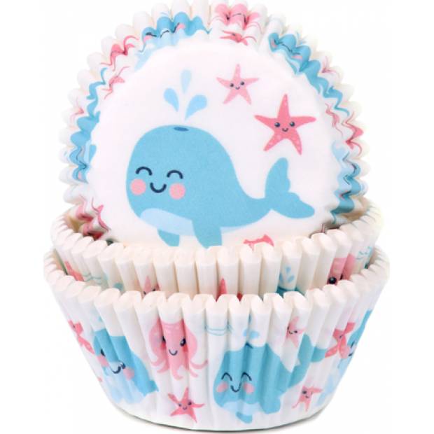 Muffin-Körbchen Wal 50x33 mm