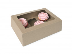 12Stück Kraftpapierschachteln mit WINDOW, 6 Cupcake