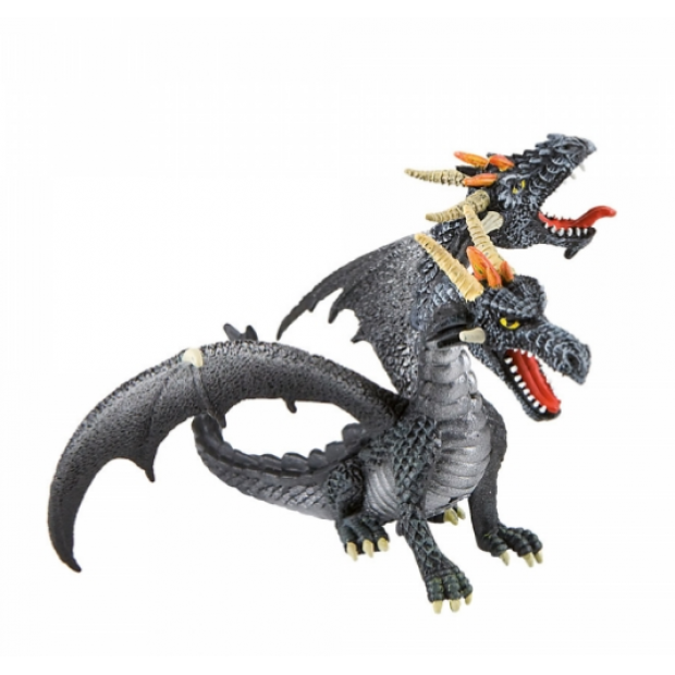 Tortenfigur schwarzer zweiköpfiger Drache 14x10cm