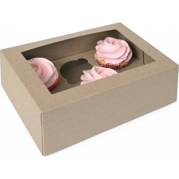 12Stück Kraftpapierschachteln mit WINDOW, 6 Cupcake