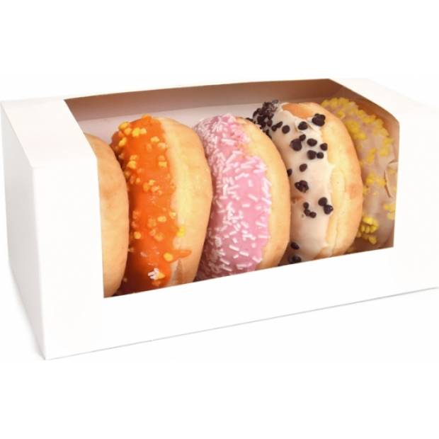 Donut-Schachtel 1Stück weiß 185x95x90mm