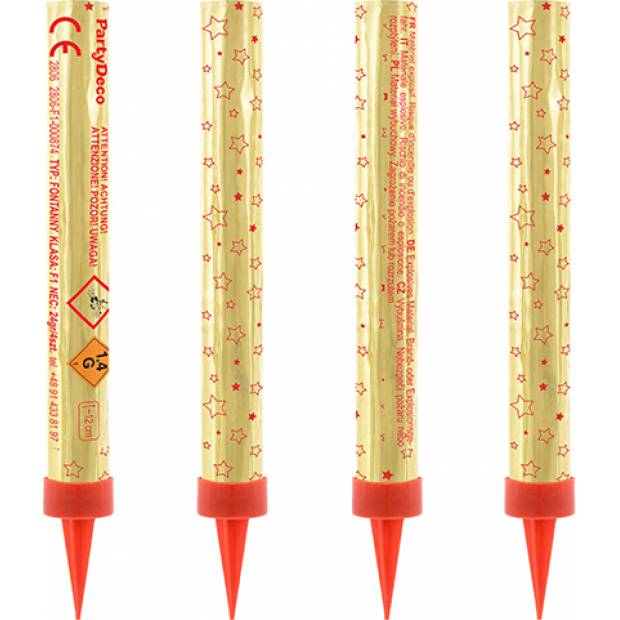 Tortenfontäne gold 4St., 12 cm