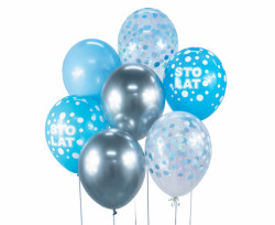 Satz blaue Ballons 7 Stück