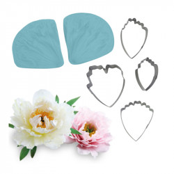 Blütenzahnrad und Ausstechformen Pfingstrose 6 Stücke 7,5x8 cm