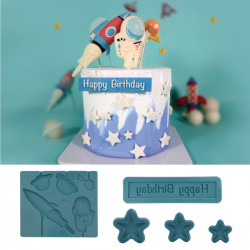 Silicone-Form Weltraum 16,5x15 cm