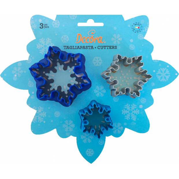Ausstechformen Schneeflocken, 3 Stk 7-5-4 x 2 cm