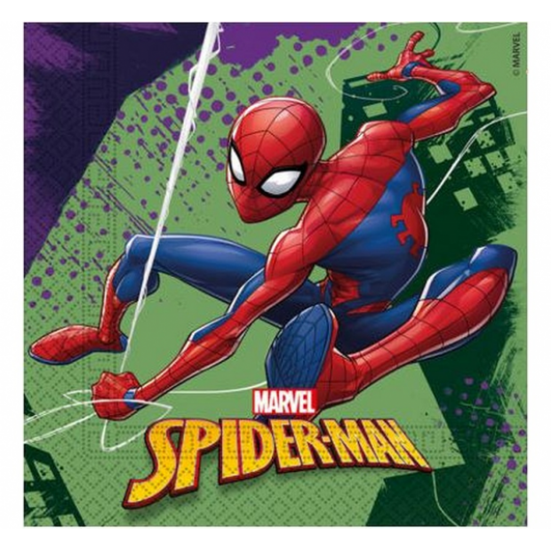 Papierservietten Spiderman 33x33cm 20Stk