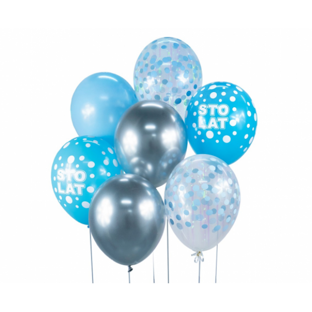 Satz blaue Ballons 7 Stück