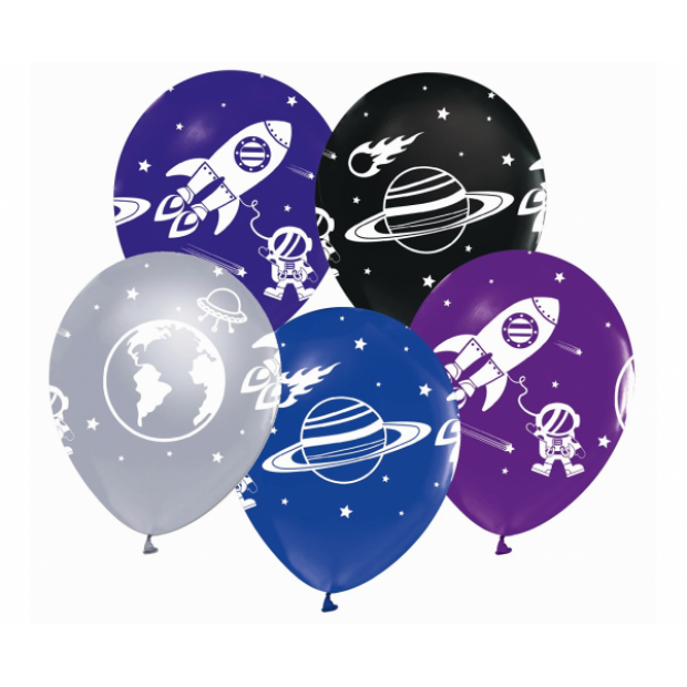 Latexballons 5 Stück Weltraum