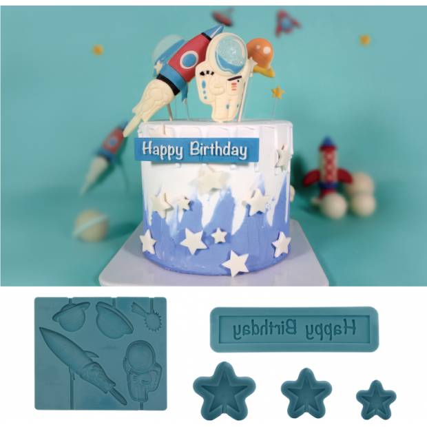 Silicone-Form Weltraum 16,5x15 cm