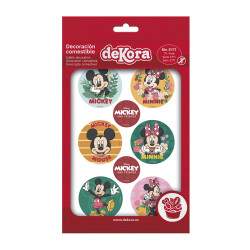 Essbare Papier Cupcake Dekoration Mickey und Minnie 5,8cm 6St.