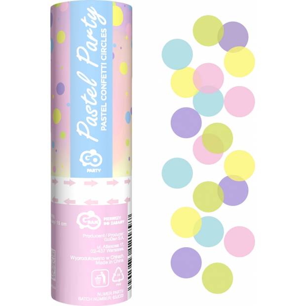 Konfetti Pastell Party, Pastell Kreise, 15 cm