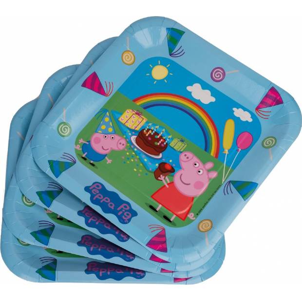 Pappteller Schweinchen Pepa 23x23cm 6St.