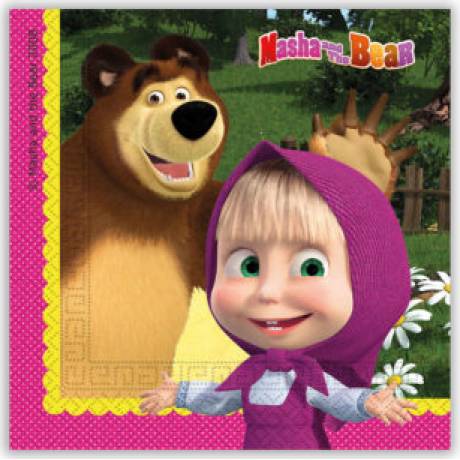 Mascha und der Bär Servietten 33x33cm