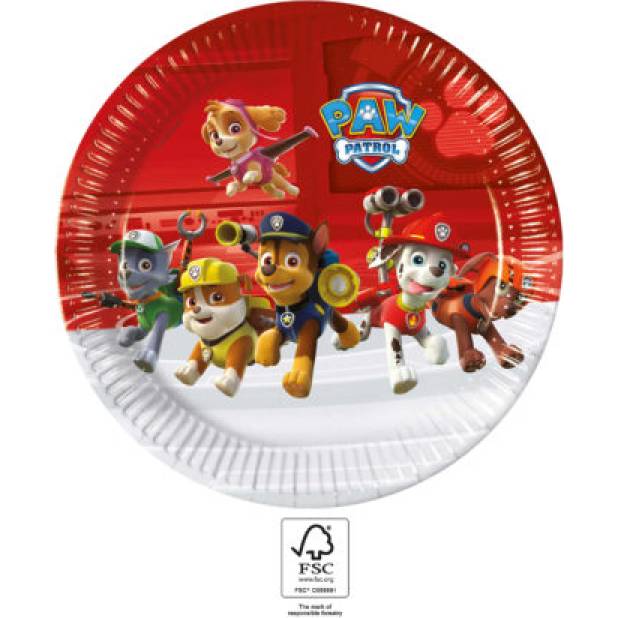 Partyteller aus Papier 23cm Paw Patrol