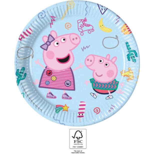 Partyteller aus Papier 23cm Pepa Pig