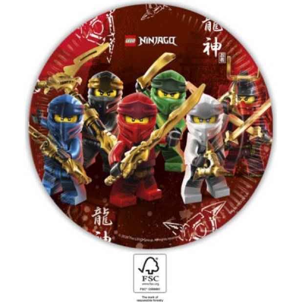 Partyteller aus Papier 23cm Lego Ninjago