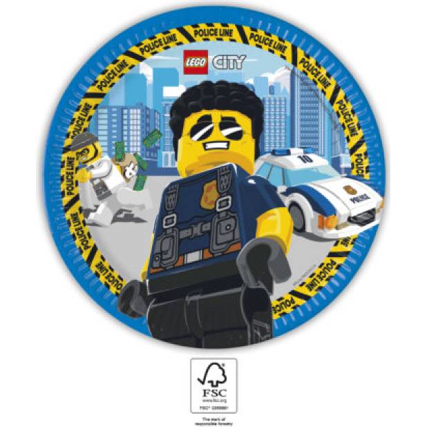 Partyteller aus Papier 23cm Lego City