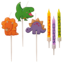Kerzen für Kuchen Dinosaurier 12pcs