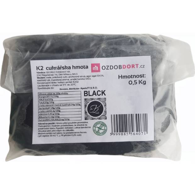 K2 Tortenüberzug 0,5kg schwarz
