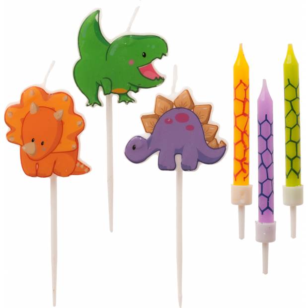 Kerzen für Kuchen Dinosaurier 12pcs